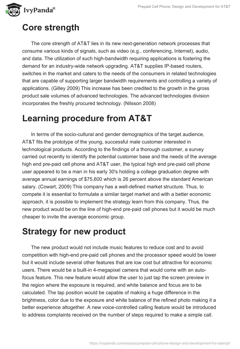 Prepaid Cell Phone: Design and Development for AT&T. Page 2