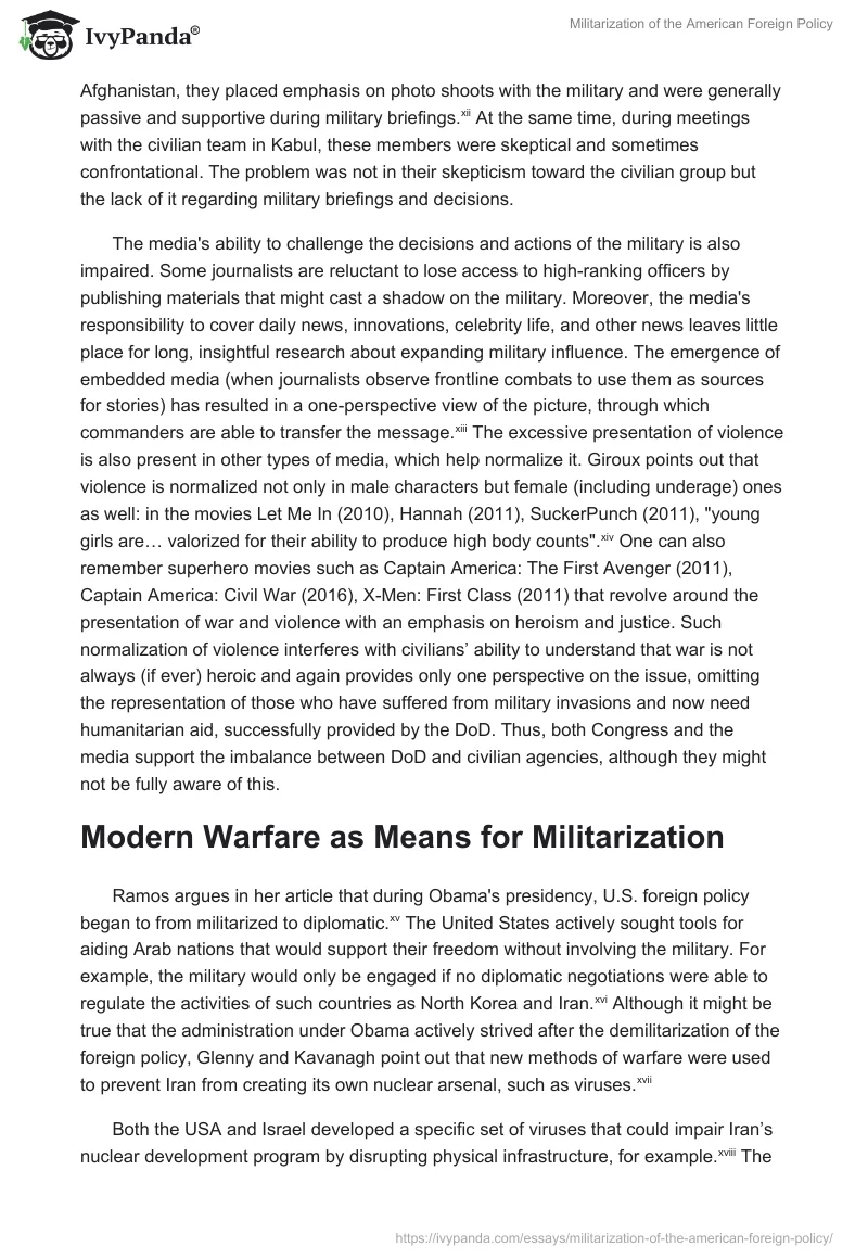 Militarization of the American Foreign Policy. Page 4