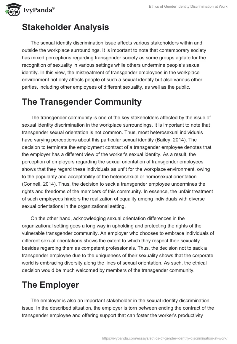 Ethics of Gender Identity Discrimination at Work. Page 2