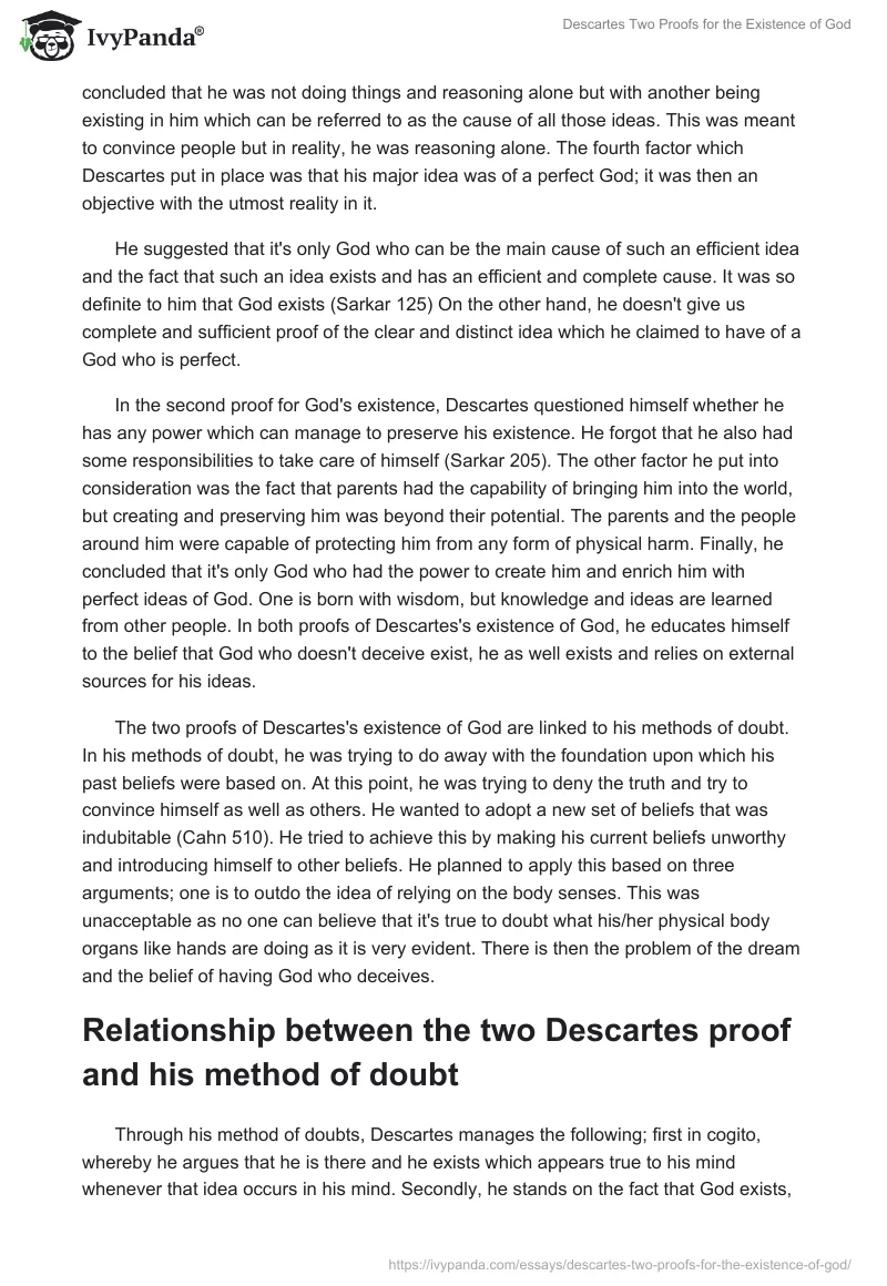 Descartes "Two Proofs for the Existence of God". Page 2