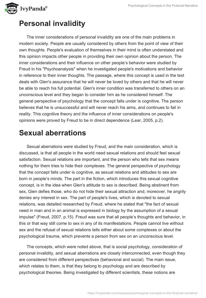 Psychological Concepts in the Fictional Narrative. Page 2