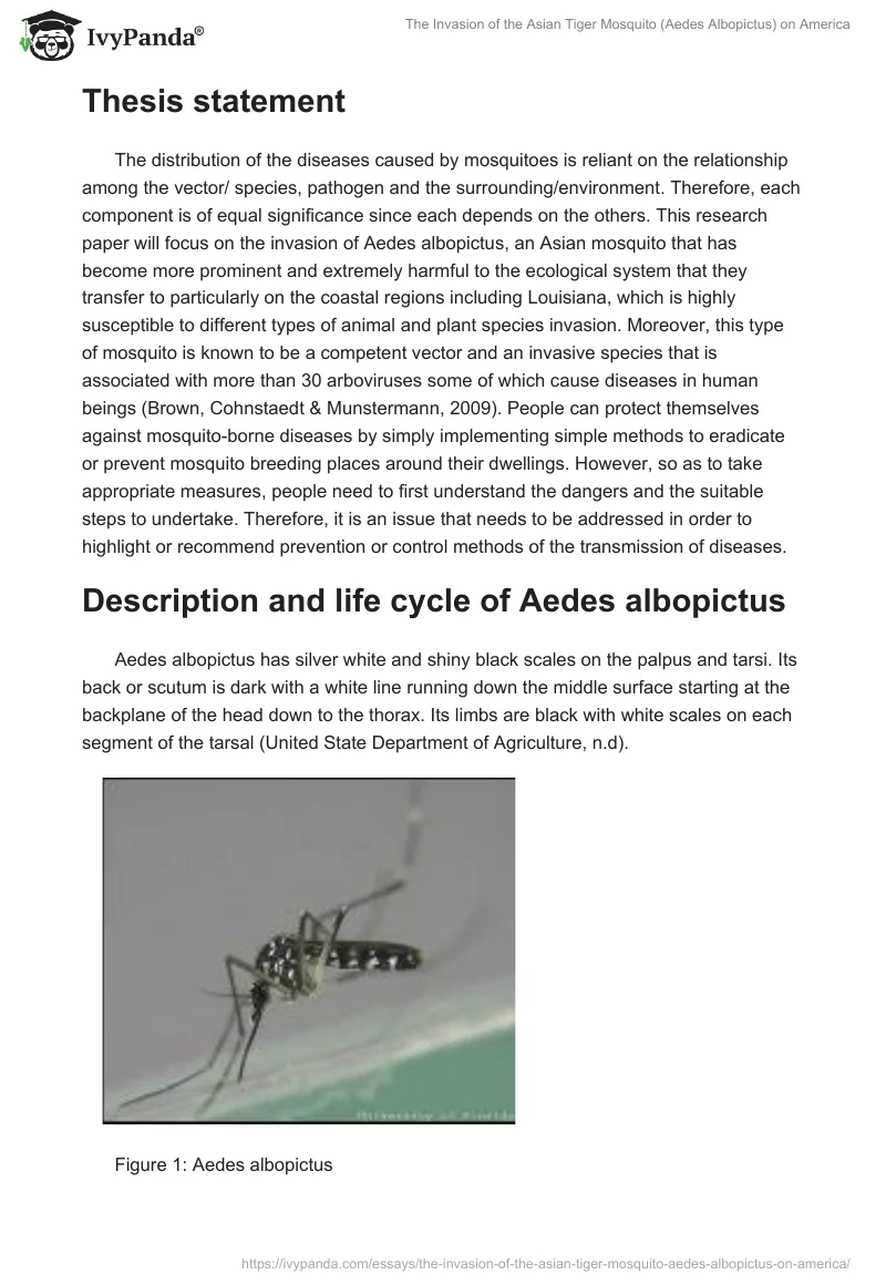 The Invasion of the Asian Tiger Mosquito (Aedes Albopictus) on America. Page 2