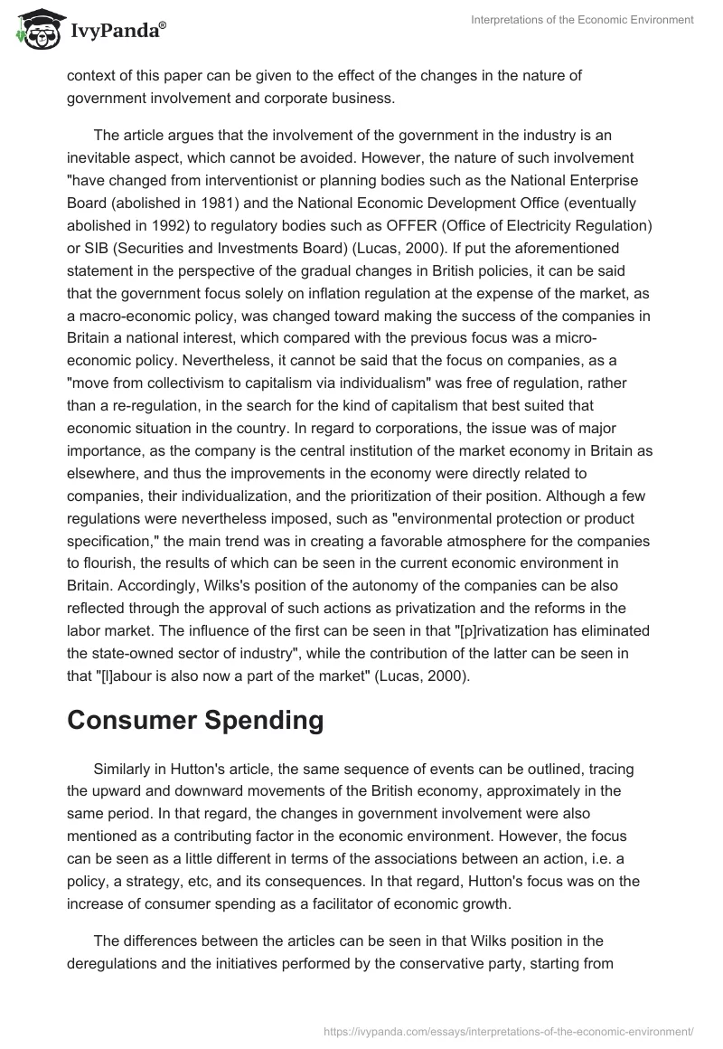 Interpretations of the Economic Environment. Page 2
