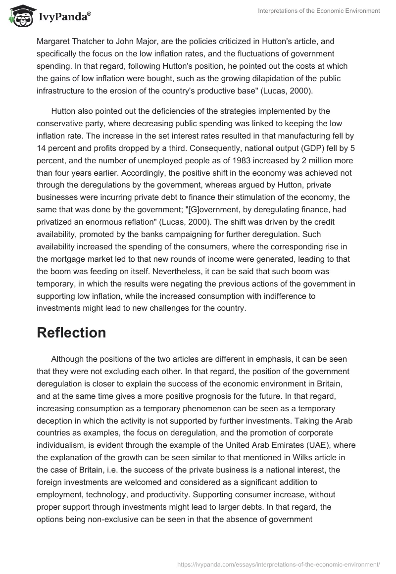 Interpretations of the Economic Environment. Page 3
