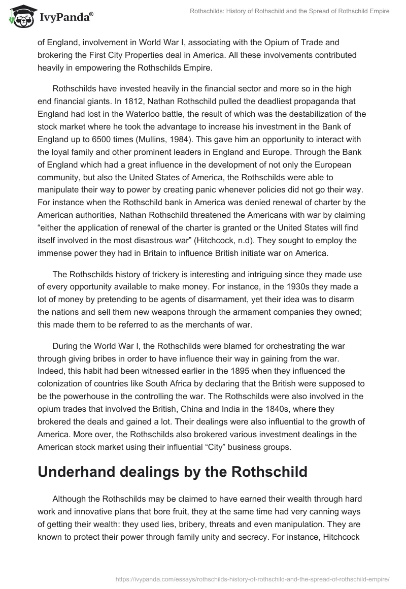 Rothschilds: History of Rothschild and the Spread of Rothschild Empire. Page 3