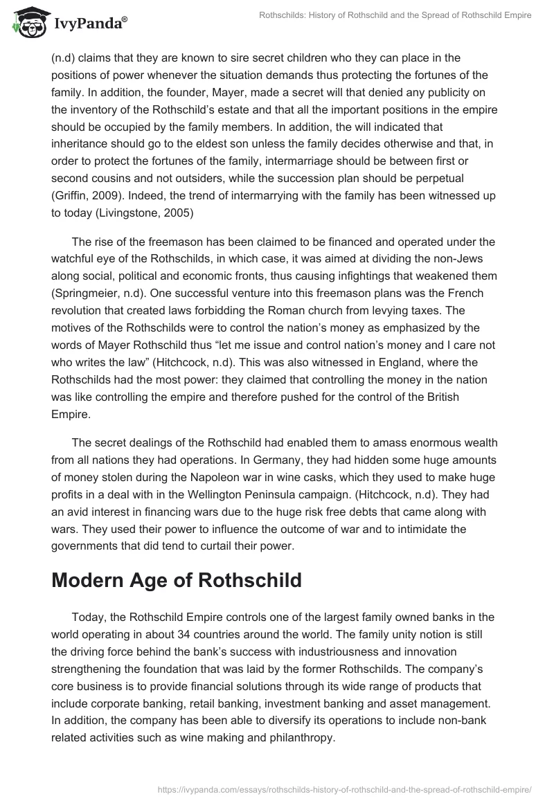 Rothschilds: History of Rothschild and the Spread of Rothschild Empire. Page 4