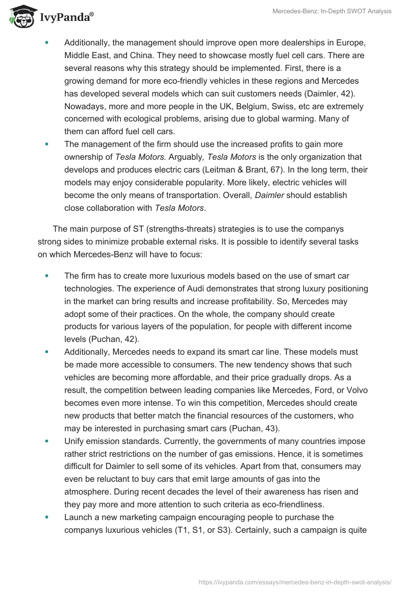 Mercedes-Benz: In-Depth SWOT Analysis. Page 2