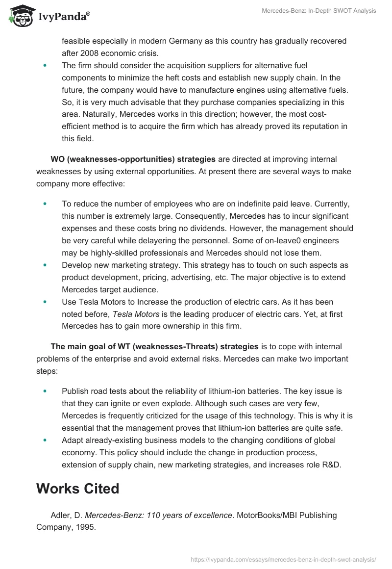 Mercedes-Benz: In-Depth SWOT Analysis. Page 3