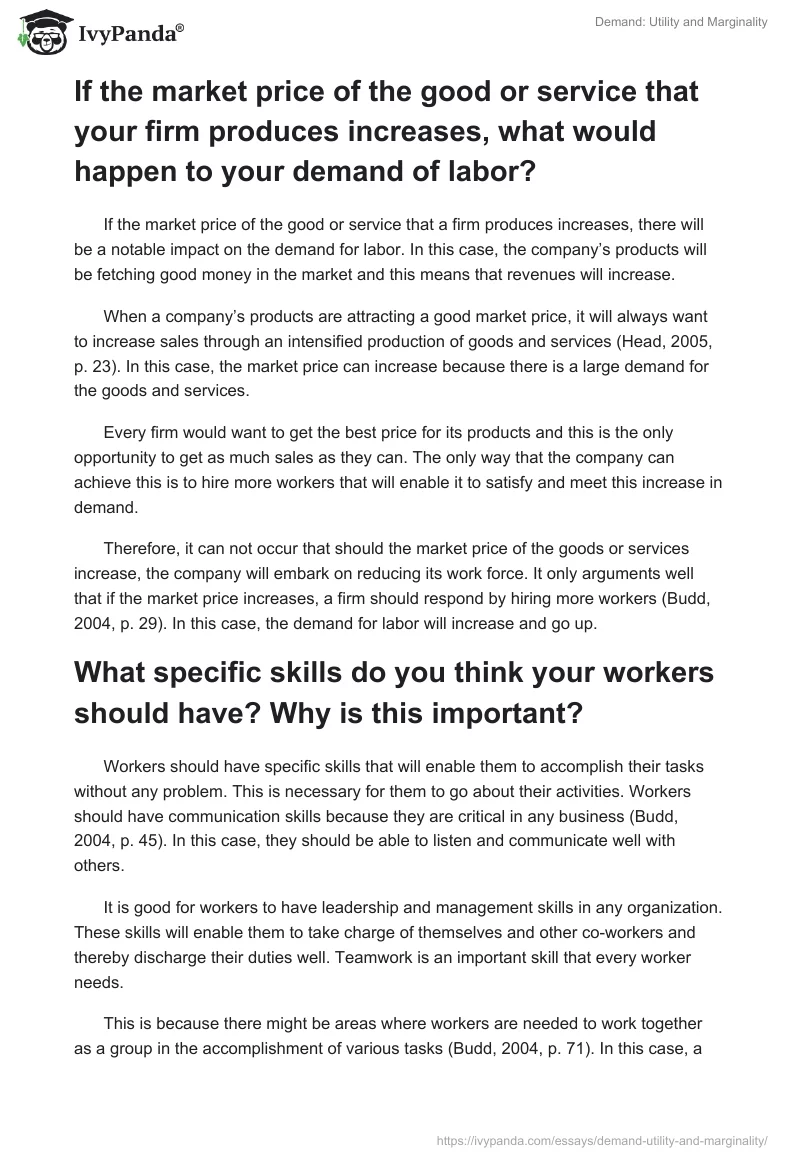 Demand for Labor in a Company. Page 2