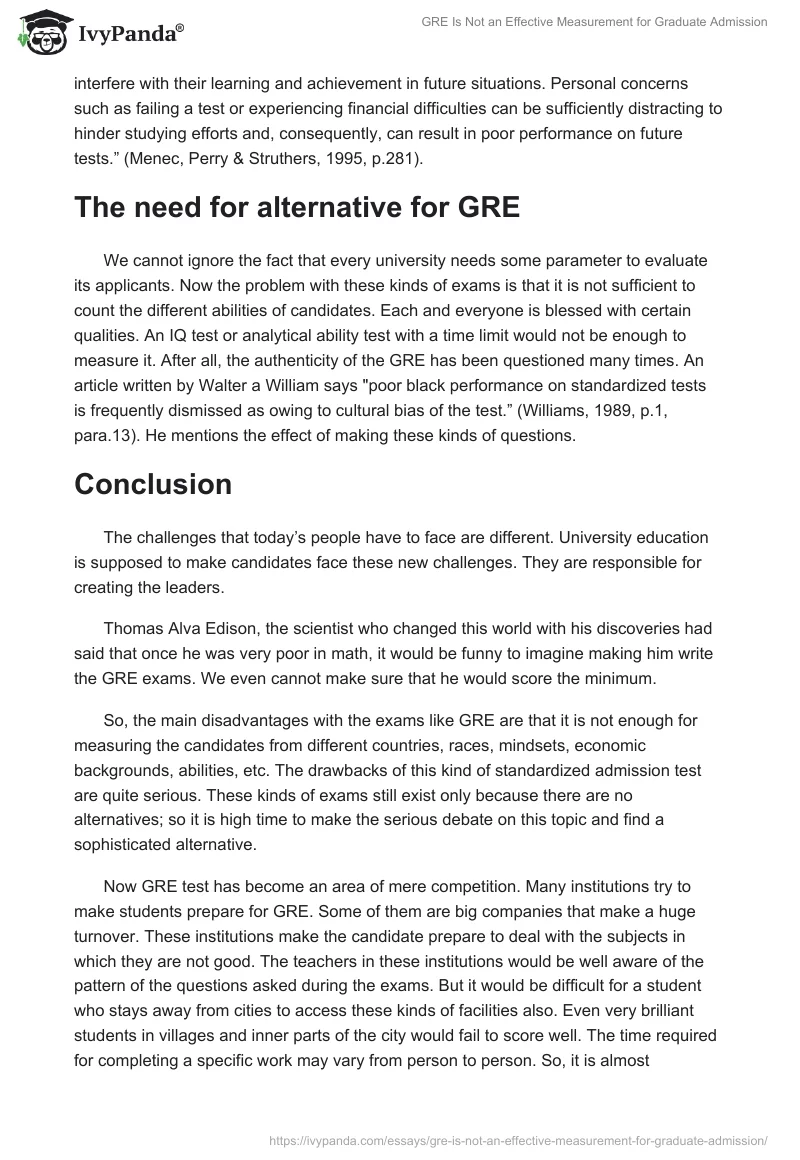 GRE Is Not an Effective Measurement for Graduate Admission. Page 3