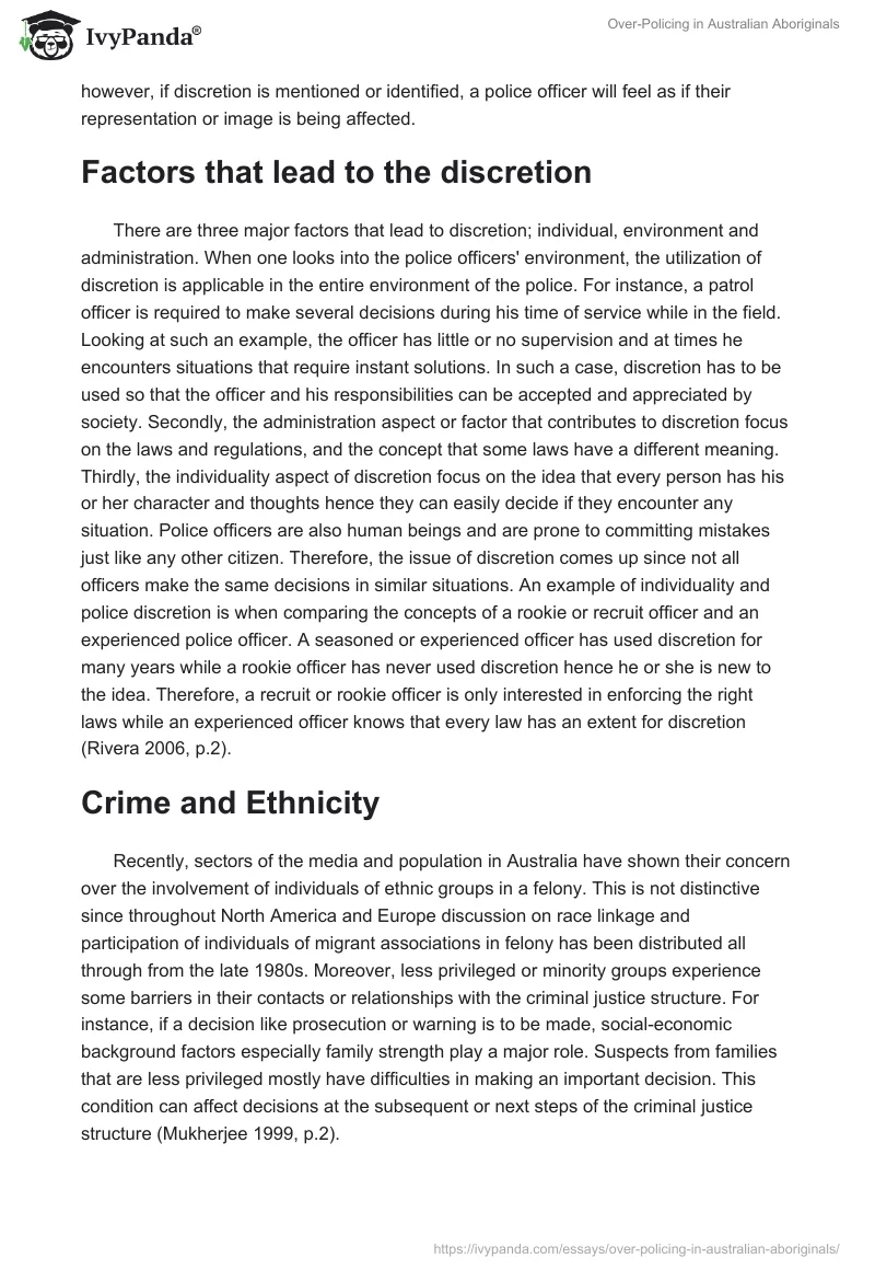 Over-Policing in Australian Aboriginals. Page 2