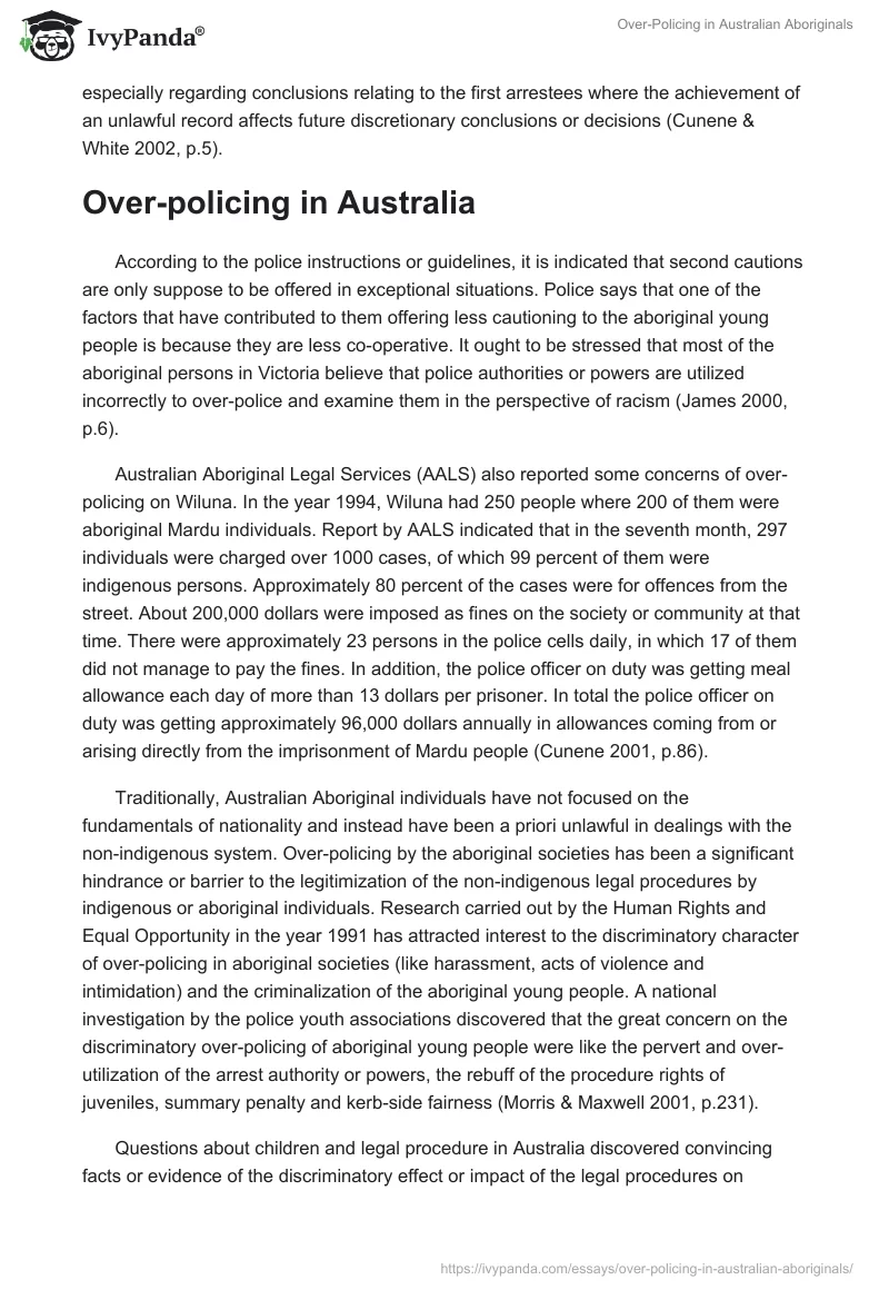 Over-Policing in Australian Aboriginals. Page 5