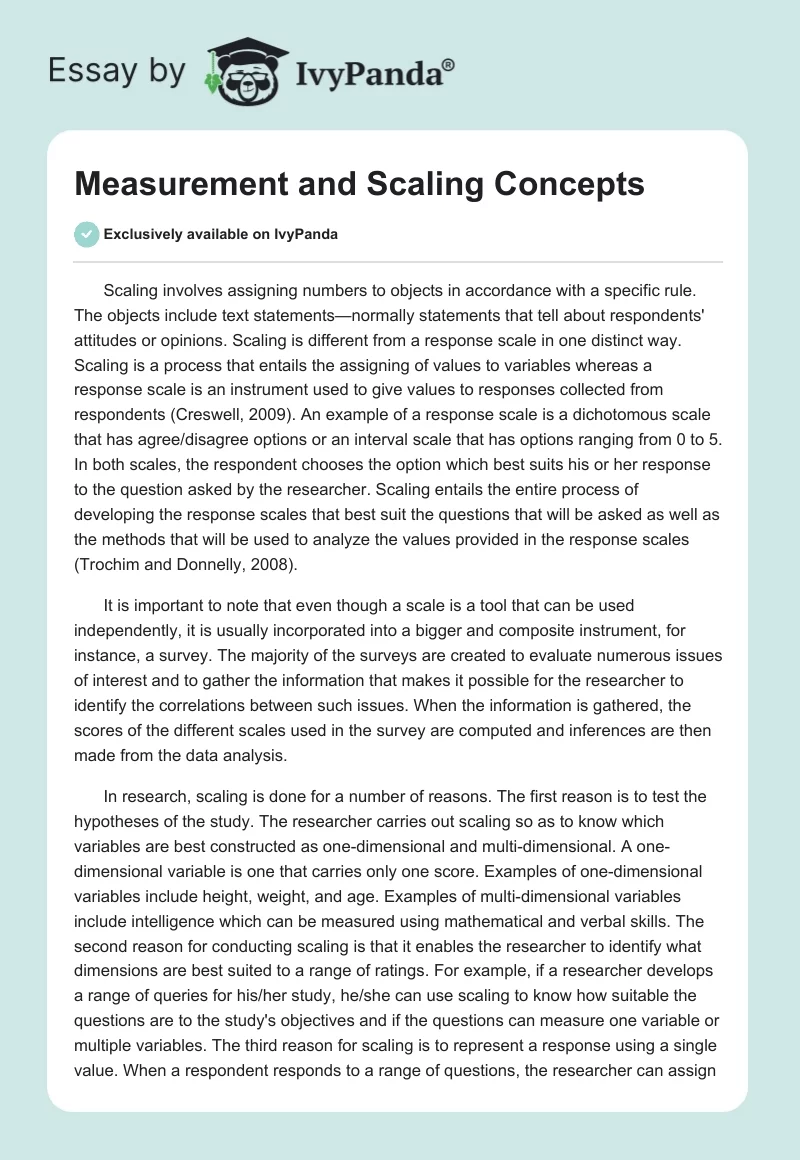 Measurement and Scaling Concepts. Page 1