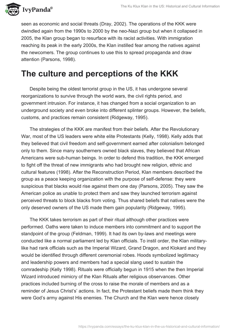 The Ku Klux Klan in the US: Historical and Cultural Information. Page 3