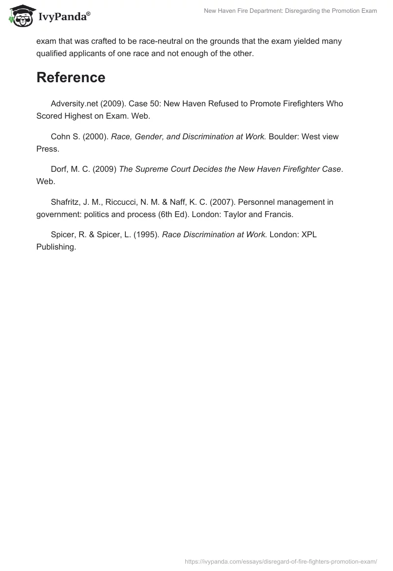 New Haven Fire Department: Disregarding the Promotion Exam. Page 4