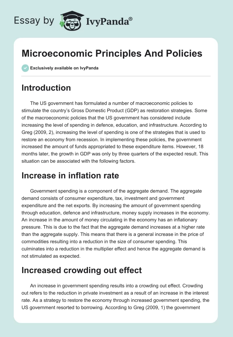 Microeconomic Principles And Policies. Page 1