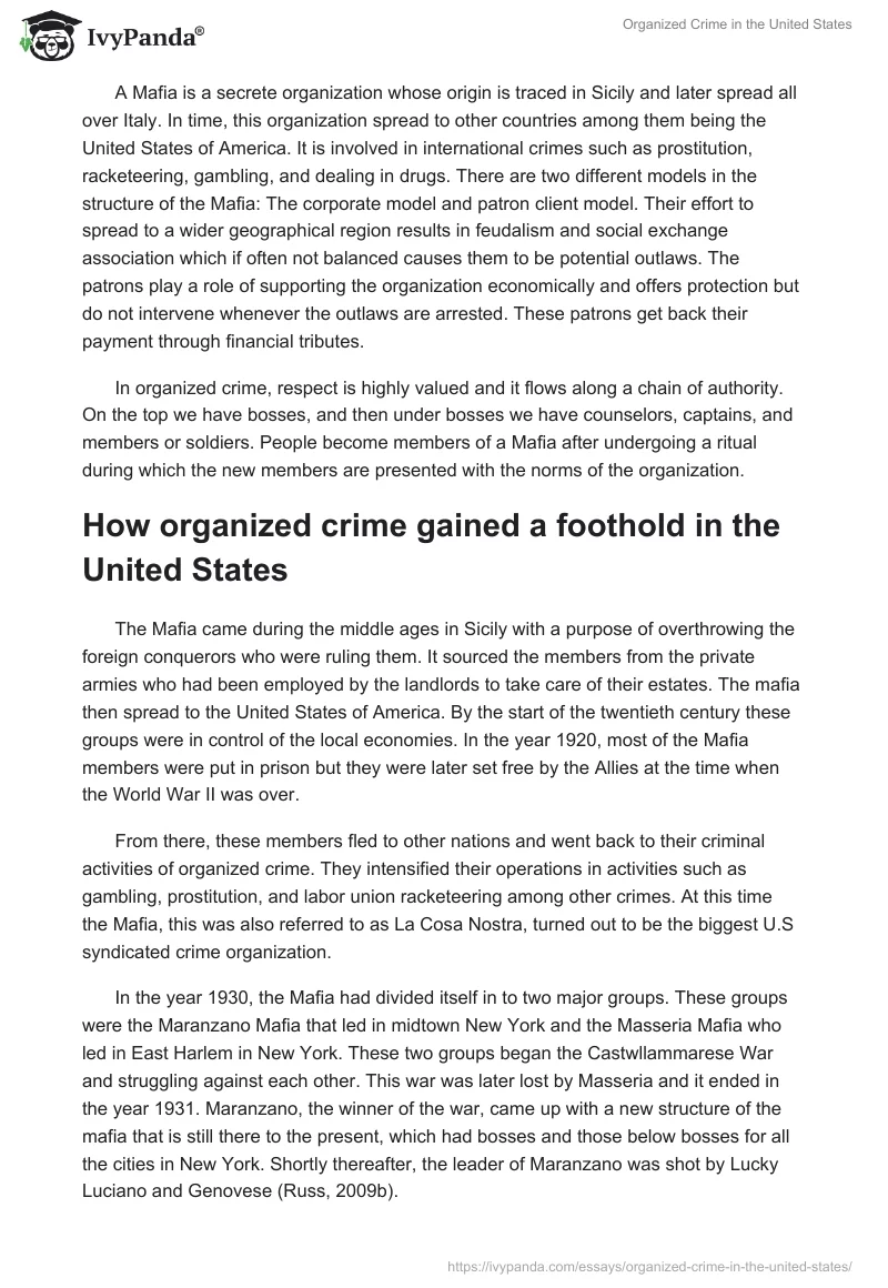 Organized Crime in the United States. Page 2