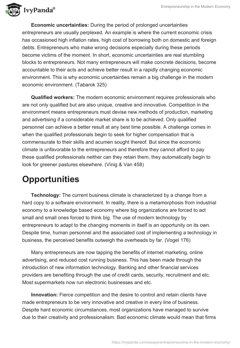 Entrepreneurship in the Modern Economy. Page 2
