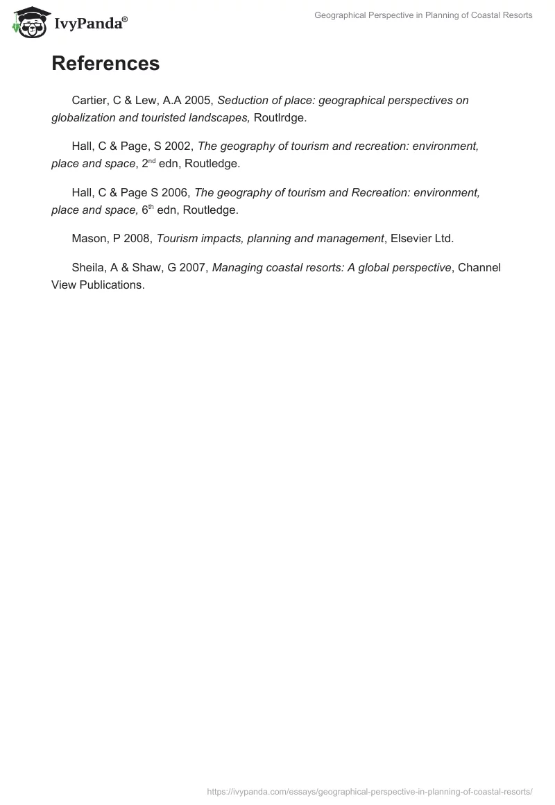 Geographical Perspective in Planning of Coastal Resorts. Page 4