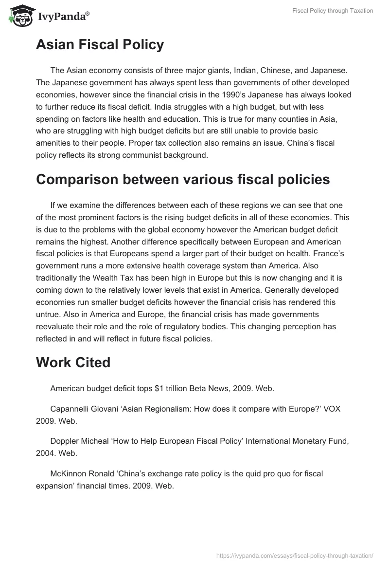 Fiscal Policy through Taxation. Page 2