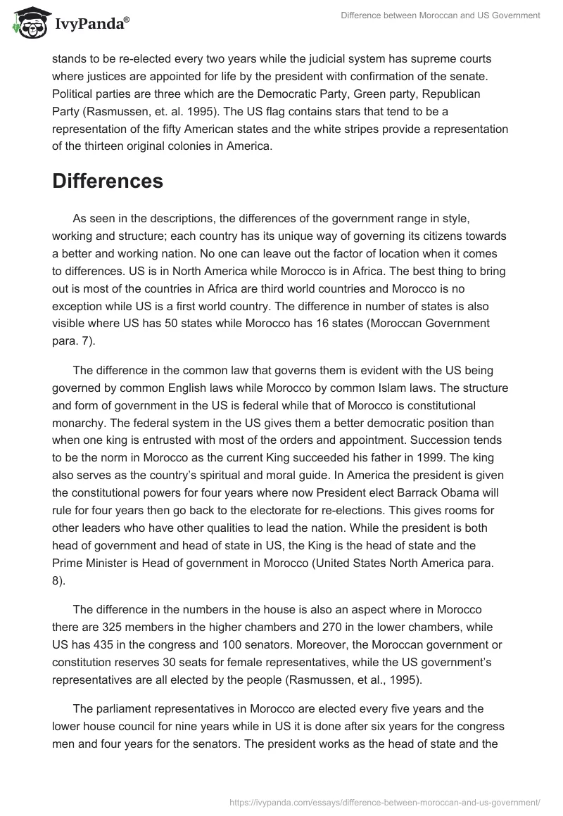 Difference between Moroccan and US Government. Page 3