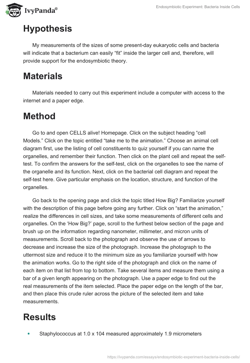 Endosymbiotic Experiment: Bacteria Inside Cells. Page 2