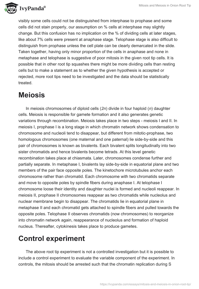 Mitosis and Meiosis in Onion Root Tip. Page 4