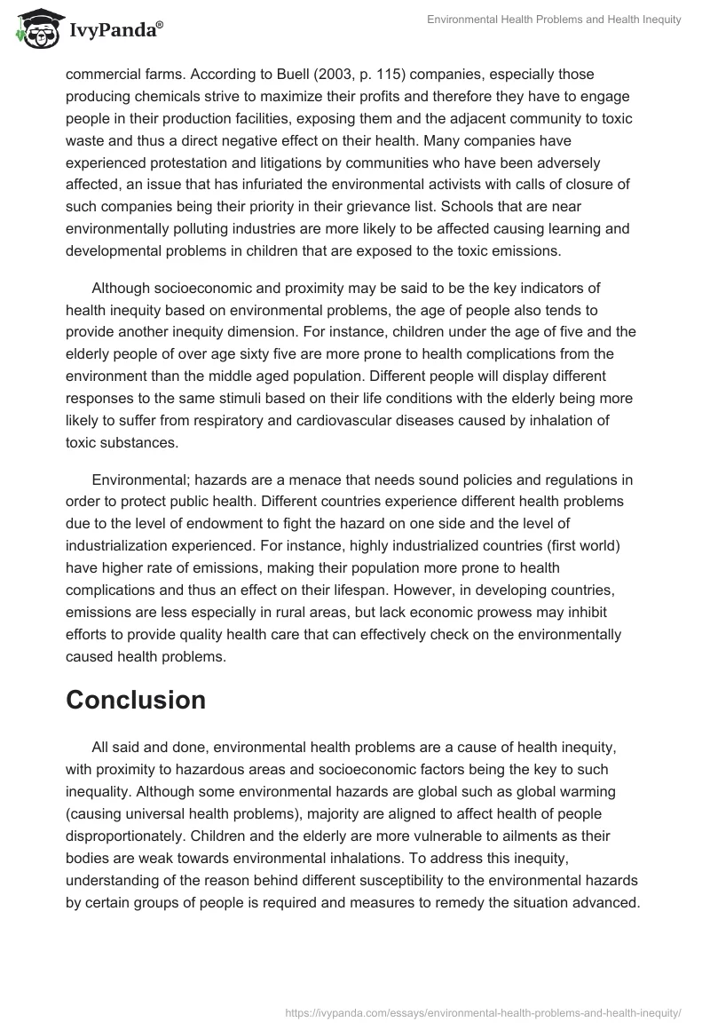 Environmental Health Problems and Health Inequity. Page 3