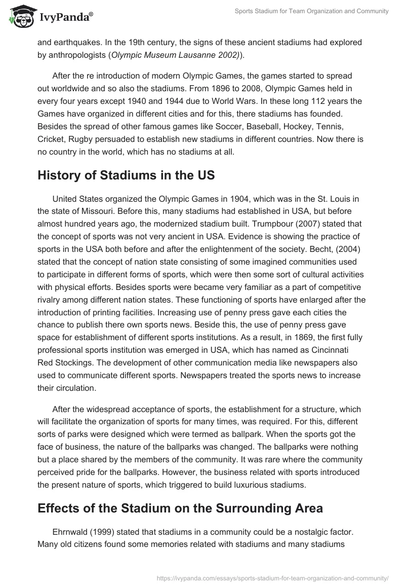 Sports Stadium for Team Organization and Community. Page 5
