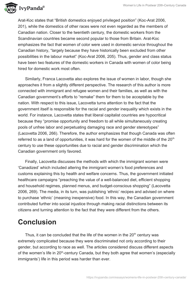 Women’s Life in Postwar 20th-Century Canada. Page 2