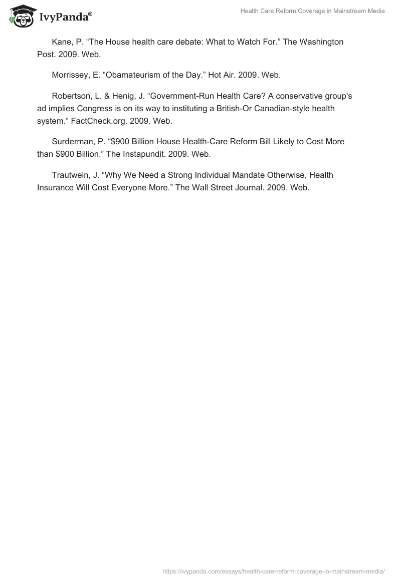 Health Care Reform Coverage in Mainstream Media. Page 4