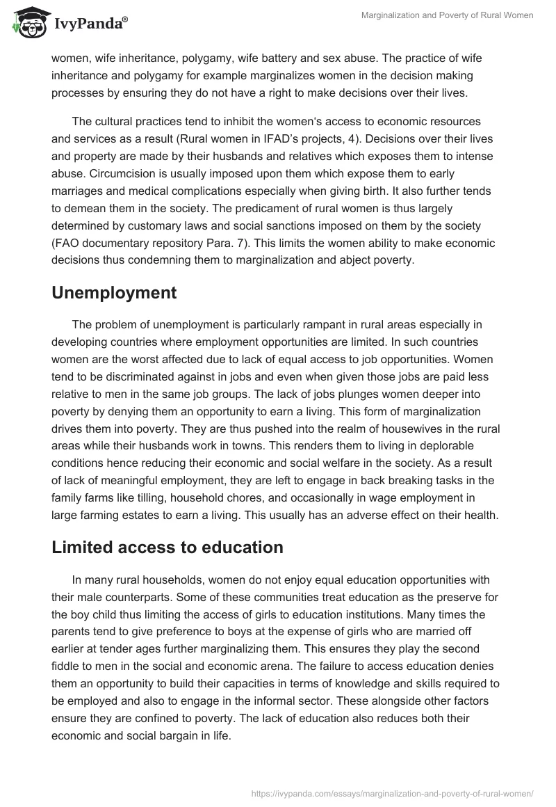 Marginalization and Poverty of Rural Women. Page 2
