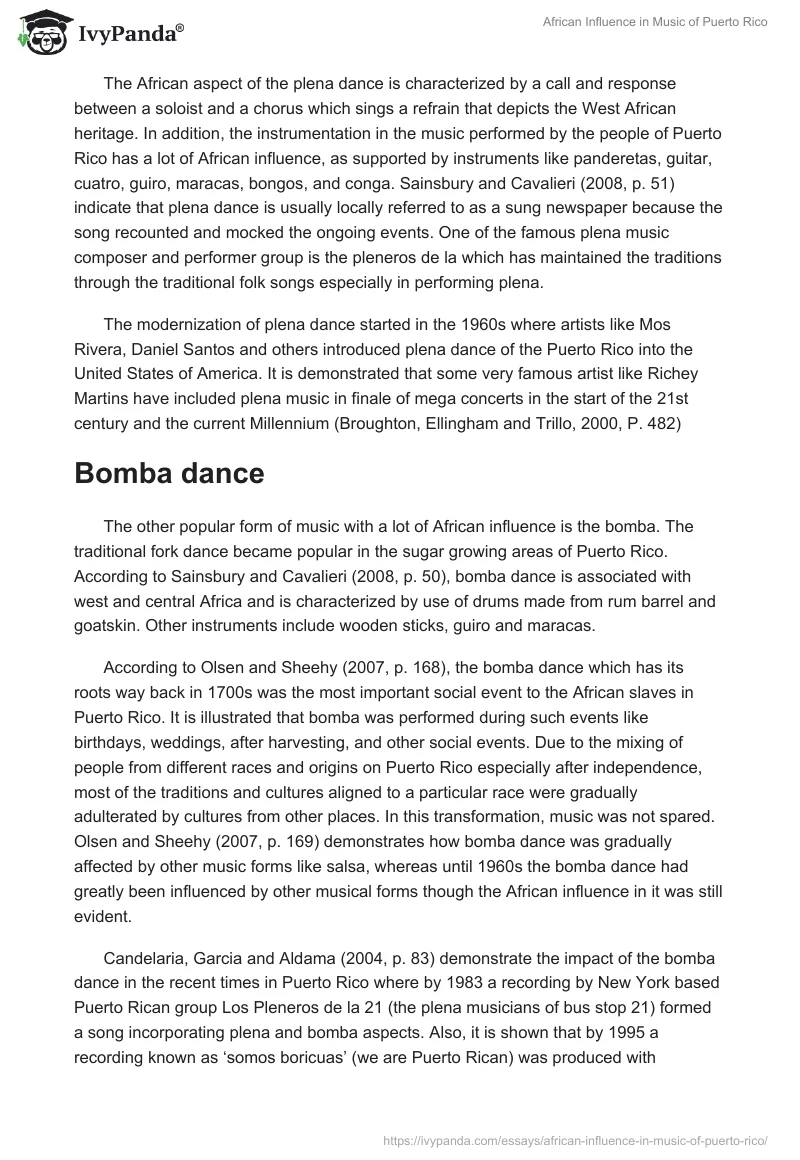 African Influence in Music of Puerto Rico. Page 3