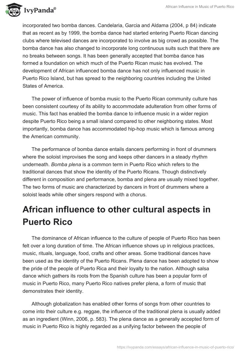 African Influence in Music of Puerto Rico. Page 4