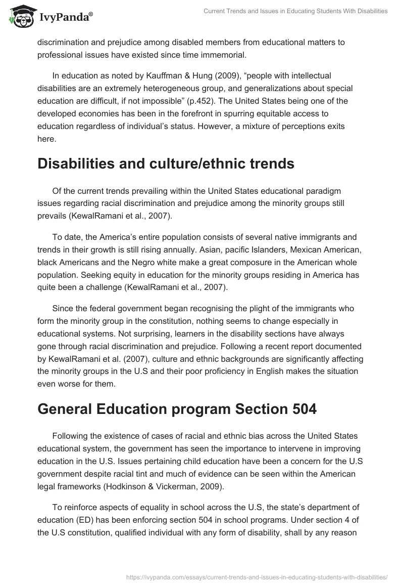 Current Trends and Issues in Educating Students With Disabilities. Page 2