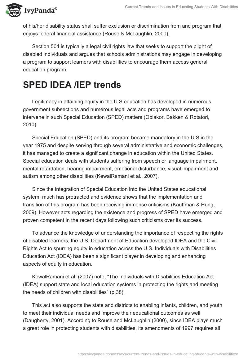 Current Trends and Issues in Educating Students With Disabilities. Page 3