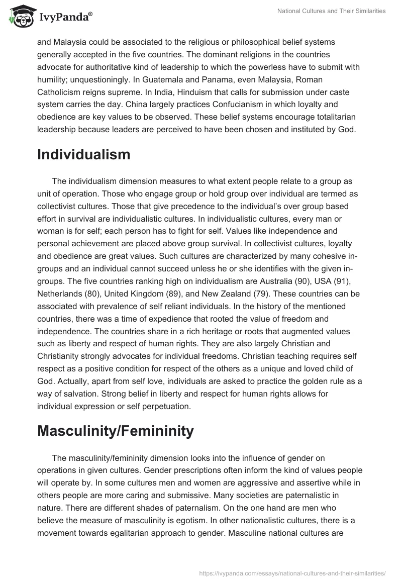 National Cultures and Their Similarities. Page 2