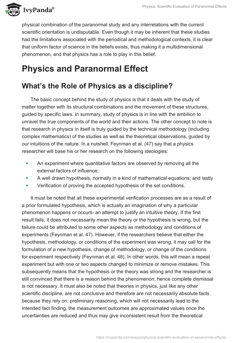 Physics. Scientific Evaluation of Paranormal Effects. Page 3