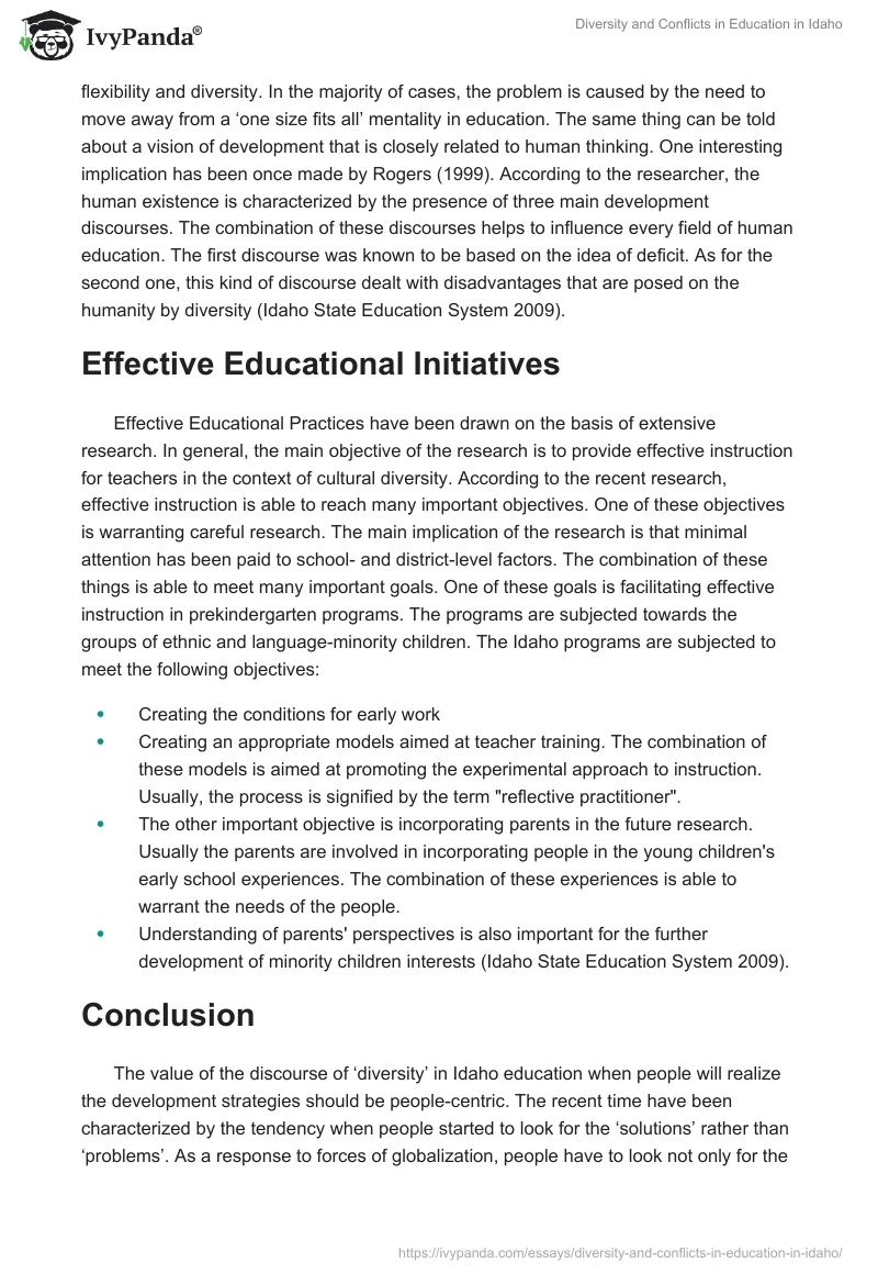 Diversity and Conflicts in Education in Idaho. Page 5