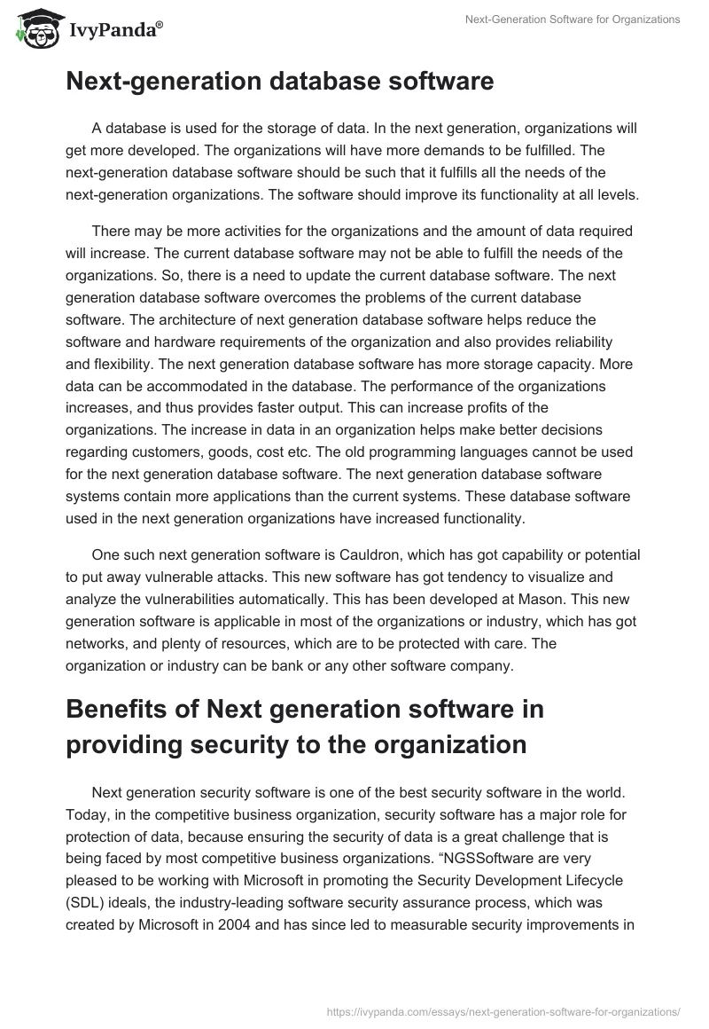Next-Generation Software for Organizations. Page 2