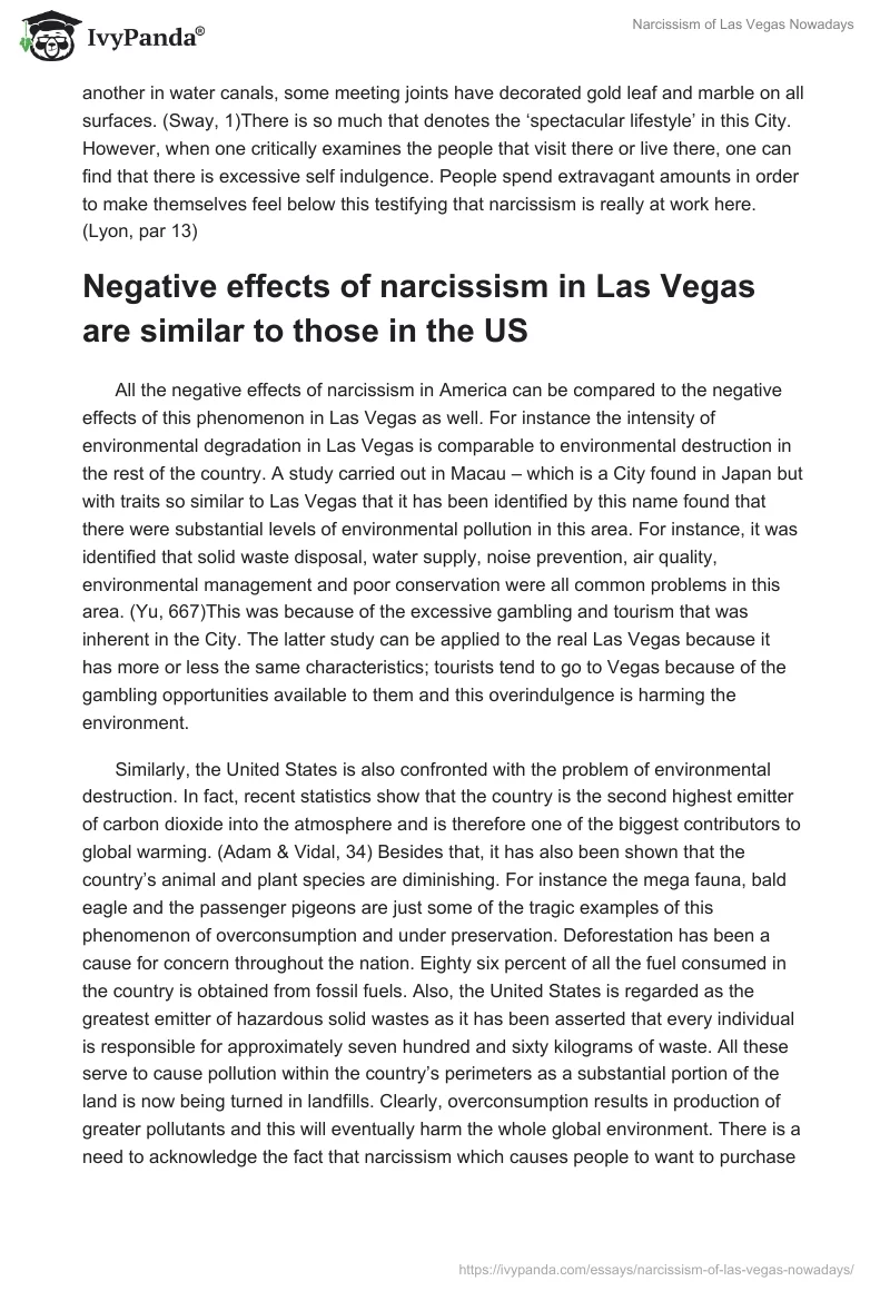Narcissism of Las Vegas Nowadays. Page 3