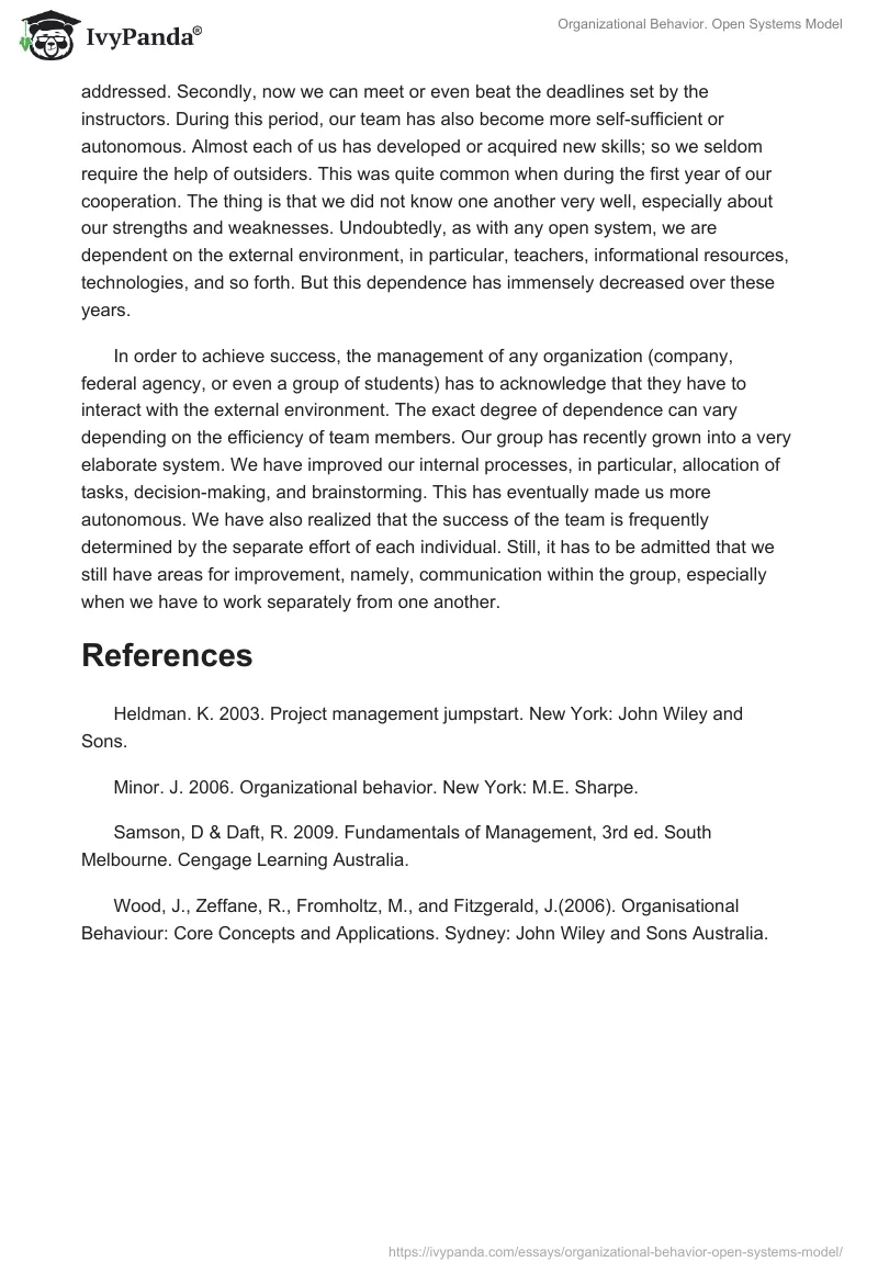 Organizational Behavior. Open Systems Model. Page 3