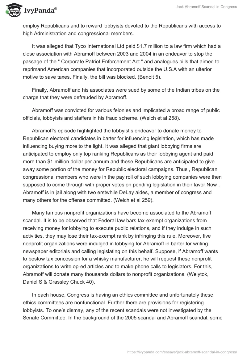 Jack Abramoff Scandal in Congress. Page 4
