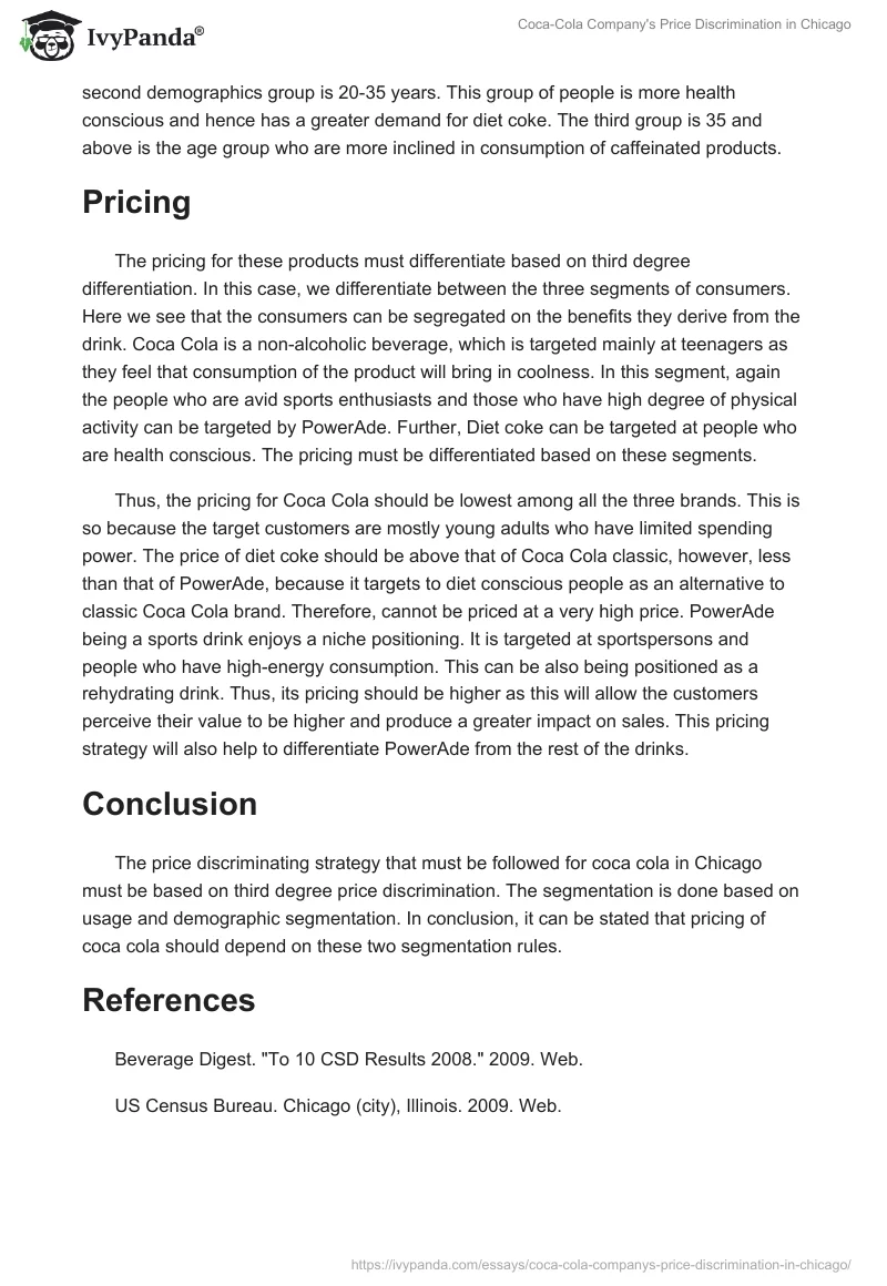 Coca-Cola Company's Price Discrimination in Chicago. Page 2