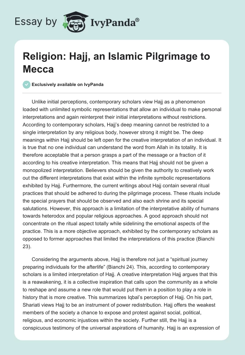Religion: Hajj, an Islamic Pilgrimage to Mecca. Page 1