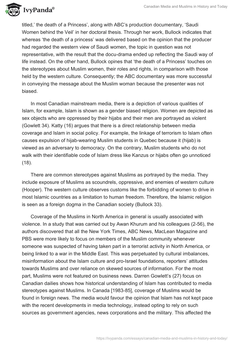 Canadian Media and Muslims in History and Today. Page 3