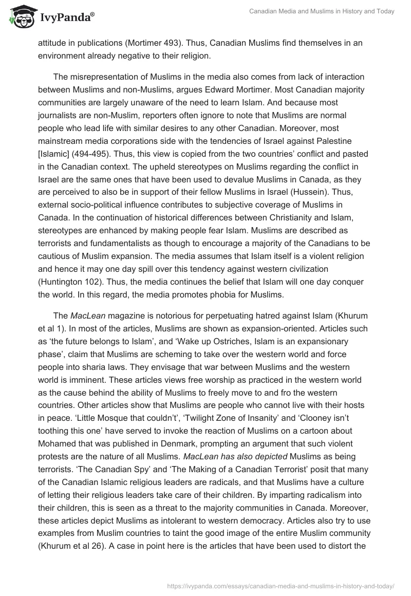 Canadian Media and Muslims in History and Today. Page 5