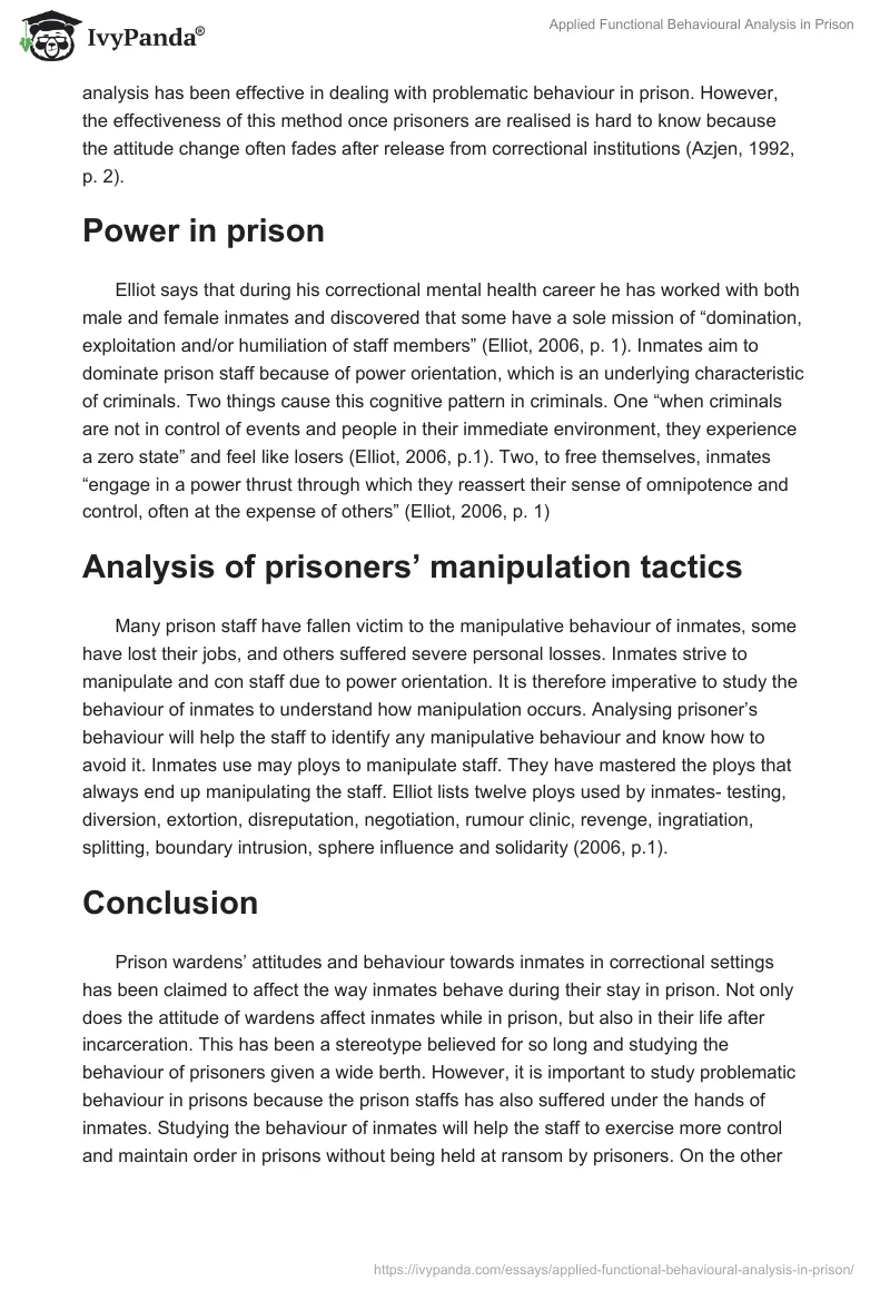Applied Functional Behavioural Analysis in Prison. Page 3