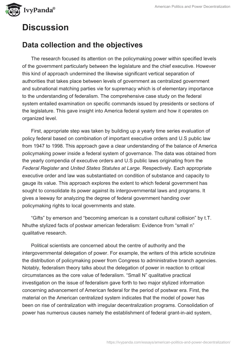 American Politics and Power Decentralization. Page 2