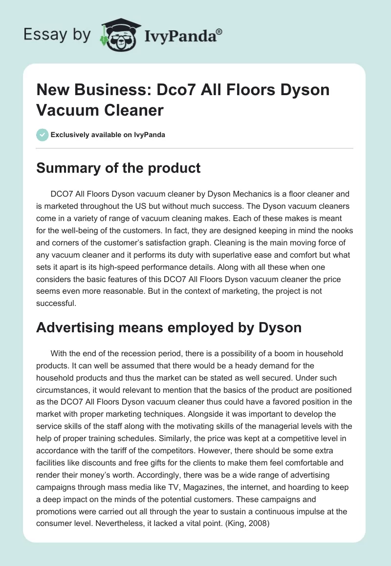 New Business: Dco7 All Floors Dyson Vacuum Cleaner. Page 1